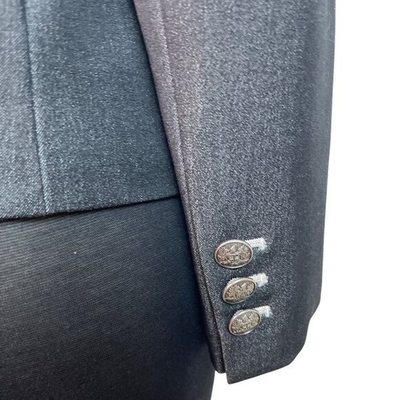 Kasper Womens Charcoal Gray Blazer Two-Button Closure Long Sleeves Sz 12 - New - Picture 7 of 10